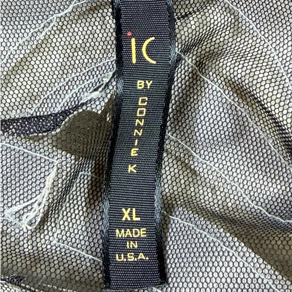 IC by Connie K Women XL Black Silver Sheer 3/4 Sleeve One Button Dress Jacket - Picture 3 of 9